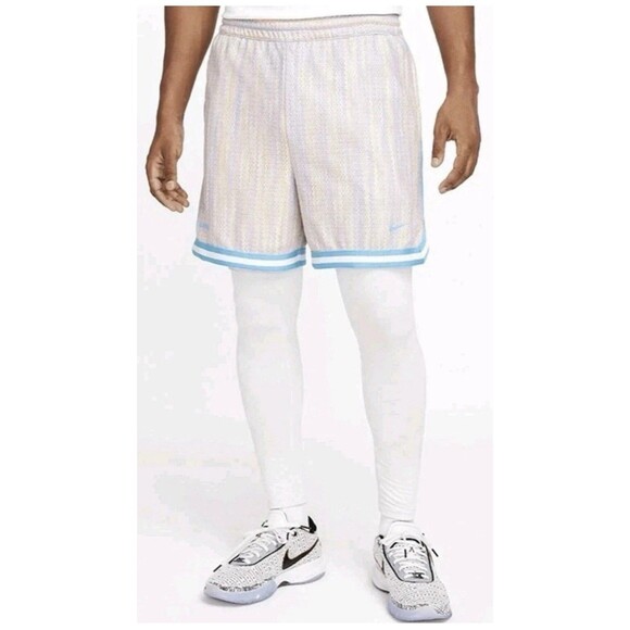 NIKE LEBRON DNA 6" DRI-FIT 3-IN-1 SHORTS PANTS WHITE/BLUE FZ1058-121 Men’s Small - Picture 1 of 13